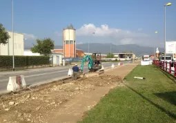 Ill cantiere della pista ciclopedonale